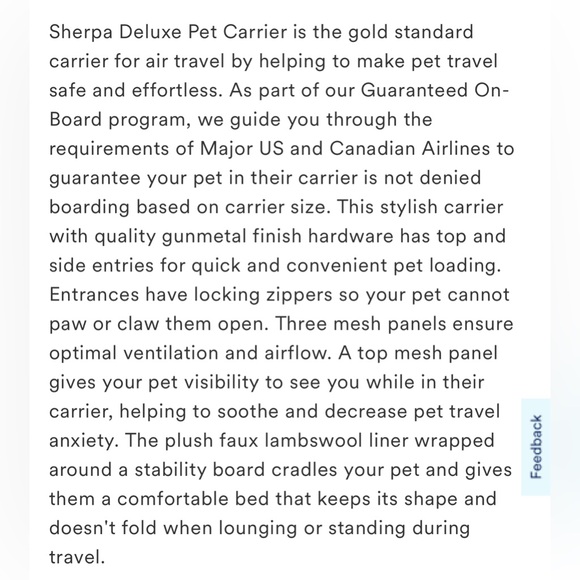 Sherpa Lined Deluxe Airline Approved Pet Carrier - Picture 6 of 16
